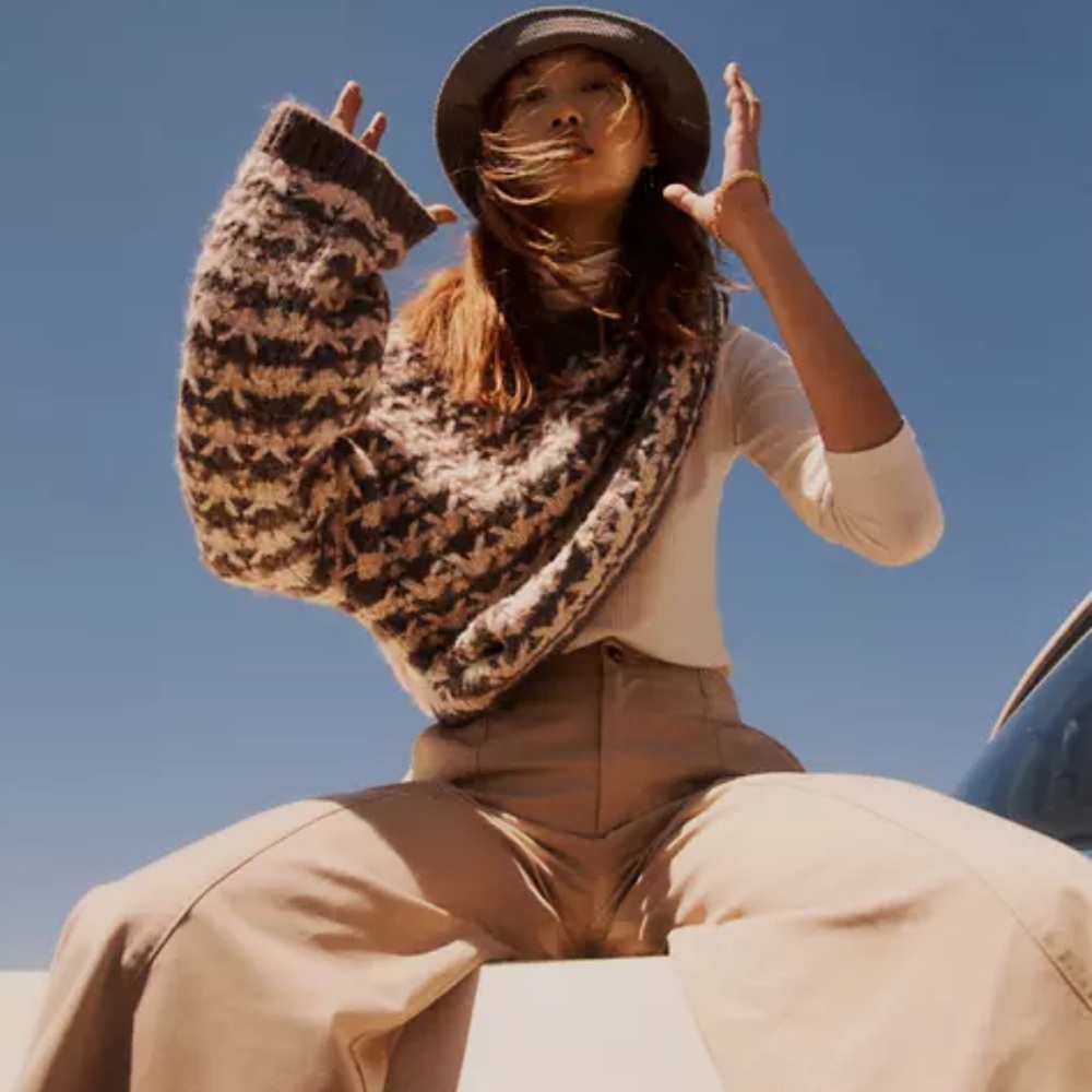 Madewell seamed wide leg pants desert dune NWT
